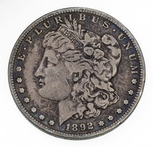 1892-S $1 Silver Morgan Dollar in Fine Condition, VF in Wear, Obverse Sc... - £94.74 GBP