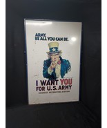 Orig. UNCLE SAM Sidewalk Army Military Recruitment METAL SIGN &amp; FRAME No... - $499.99