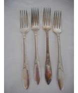 4 Oneida 1932 Lady Hamilton French Dinner forks Art Deco Silver Plate #2 - $19.99