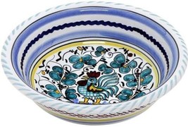 Cereal Bowl Deruta Majolica Orvieto Rooster Green Ceramic Handmade Dishwasher - £78.89 GBP