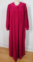 Vtg Vanity Fair M Pink Plush Velour Snap Front House Coat Robe - £23.00 GBP
