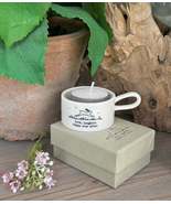 Handled &quot;Love, Laughter, Happy Ever After&quot; Porcelain Tea light Holder - $22.95