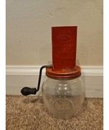 Vintage Androck Nut Grinder Metal Glass Bottom, Red, 6&quot; - $15.99