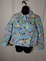 New NWOT Woman Within Button Up Jacket Womens Size 12W Blue Floral Denim... - $25.03 CAD