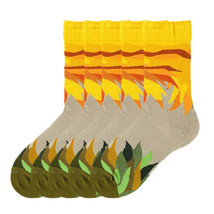 Anysox 5 Pairs Size 5-9 Fashion Socks Combed Cotton Art Abstract Grass O... - £20.34 GBP