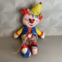 Vintage 1984 Fisher Price Learn to Dress  Buttons &amp; Toes Clown Plush Toy... - $24.97