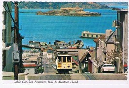 California Postcard San Francisco Hill Cable Car Alcatraz Island - $2.12