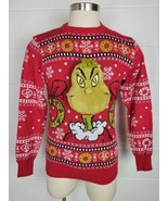 NWT The Grinch Dr Seuss Ugly Christmas Sweater 3D Plush Head Red M - £31.13 GBP