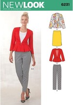 New Look Sewing Pattern 6231 Skirt Pants Jacket Misses Size 8-18 - $6.08