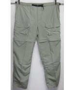 REI MENS THAW (XL) W47 L34 GREEN CONVERTIBLE BELTED CARGO PANTS ZIP ANKL... - $26.87