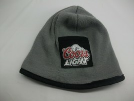 Coors Light Beer Zipper Pocket Gray Winter Hat Toque Beanie Stocking Cap - £15.92 GBP