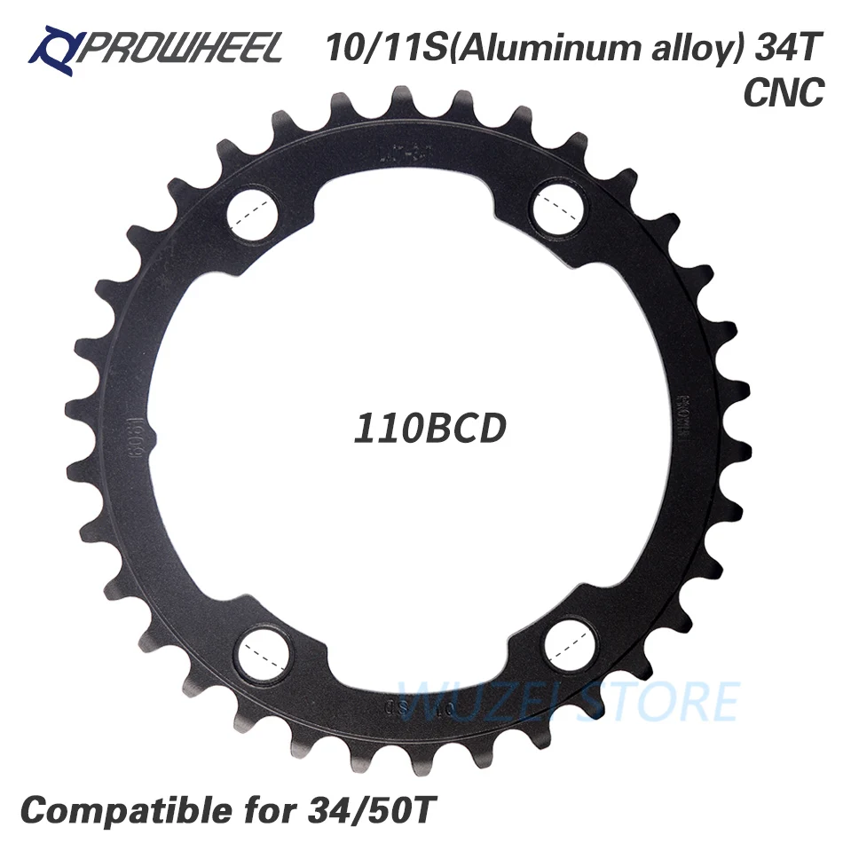 PROWHEEL Road Bike Chainring 110BCD 130BCD Spet 34T 39T 50T 53T Crowns A... - £100.63 GBP