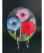 InKogneto Fusion Suncatcher Fused Art Glass Poppy Passion, Floral Wall D... - £9.31 GBP