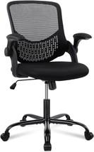 Ergonomic Computer Flip-Up Armrests, A Mid-Back, Adjustable Lumbar Suppo... - £87.88 GBP