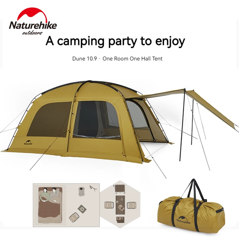 Naturehike Double Layer Dome Tent with Extended Canopy Fireproof Chimney... - £64.11 GBP+
