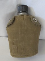 WWII Canteen Navy Vollrath 1945 w/ old wool lined cover lift the dot snaps - £79.01 GBP