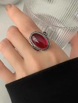 Red Agata ring, Agata ring band,  red Agata, vintage stone ring, vintage... - $9.99