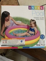 Intex Sunset Glow Inflatable Colorful Baby Swimming Pool 34x10 - $30.66