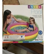 Intex Sunset Glow Inflatable Colorful Baby Swimming Pool 34x10 - $30.66