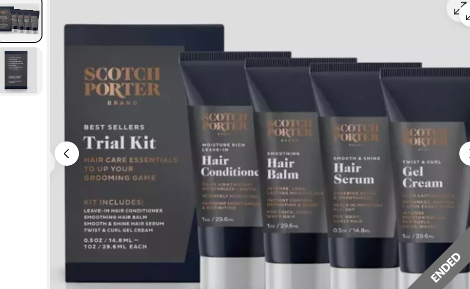 Scotch Porter Best Sellers Trial Kit Hair Balm, Conditioner, Serum, Gel ... - $22.76