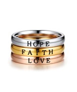 [Jewelry] Love Faith Hope Ring 3mm for Best Friend/Friendship Gift - US ... - £7.98 GBP