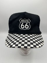 Vintage Route 66 Hat Cap Checkered Flag News Journal Nissin Cap adjustable - £10.88 GBP