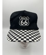 Vintage Route 66 Hat Cap Checkered Flag News Journal Nissin Cap adjustable - £11.03 GBP