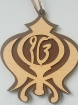 Punjabi sikh ek onkar khanda khalsa singh kaur wooden pendant car hanger aaa6 - £17.93 GBP