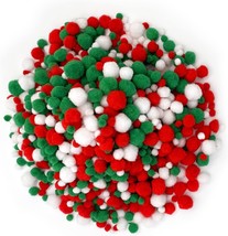 1200 Pieces Christmas Pom Pom Fluffy Pom Poms Mini pom Balls for Craft M... - £23.99 GBP
