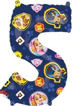 Paw Patrol - 26&quot; Number &#39;5&#39; Blue Mylar Balloon - £8.99 GBP