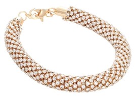 New Gold Color Luxe Casting Gem Bracelet - £12.66 GBP