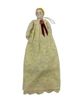 Porcelain Face &amp; Hands White Victorian Dressed Lap Doll, 10&quot; tall - £11.91 GBP