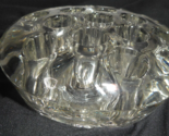 Heavy Clear Glass Round Domed 13 Holes Footed Flower Frog 4 1/4&quot; W x 1 1... - $19.79
