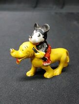 RARE Mickey Mouse Riding Pluto Bisque Figurine Walt Disney Japan 1940s - $29.52