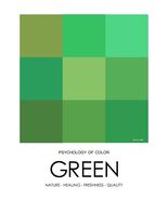 Alice Castello - GREEN - PSYCHOLOGY OF COLOR - KRUGERS POSTERS (18x24inch) - $19.00+