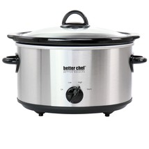 Better Chef 4 Quart Oval Slow Cooker with Removable Stoneware Crock in Stainles - £74.06 GBP