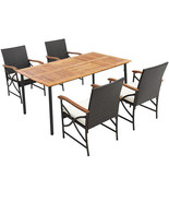 5/7-Piece Outdoor Dining Set with Acacia Wood Table-4-5 Pieces - Color: ... - €570,18 EUR
