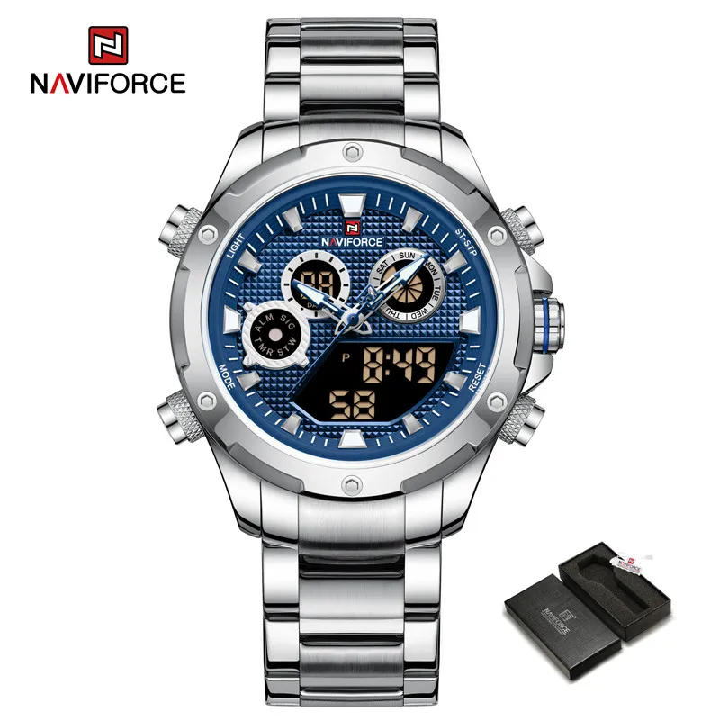  Men&#39;s Watch Fashion Casual Dual Display Multi-function Quartz Wristwatch High Q - £40.13 GBP