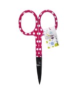 Curved Tip Bright Dots Embroidery Scissors Pink - $9.44 CAD
