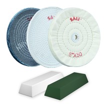 SALI 3 Pack 8 Inch Stainless Steel Polishing Buffing Wheel Kit for Bench Grin... - $32.29