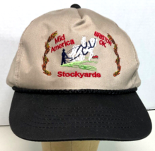 Trucker Hat  Mid America Stockyards Bristow, OK Canvas Snapback Horses New - $18.00