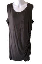 AVLN Studio Women&#39;s Ruched Fitted Knit Tank Dress  Olive Green Size XL  - $19.42