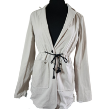 Cream Tie Waist Short Trench Coat Size 4 New with Tags  - £19.55 GBP