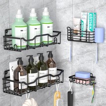 Shower Caddy Shower Organizer 4 Pack, Adhesive Shower Shelves Shower Rac... - £14.90 GBP