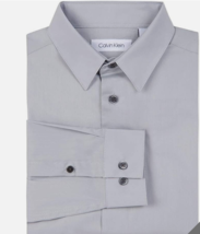 Calvin Klein Boys&#39; Long Sleeve Slim Fit Dress Shirt Size 8 Silver Gray NWT - £15.01 GBP