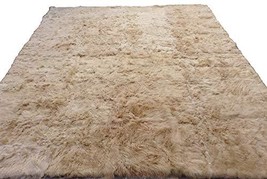 Alpakaandmore Light Brown Suri Alpaca Furry Carpet Fleece Fabric Covered... - £522.84 GBP