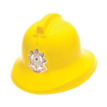 Fireman Helmet Yellow Plastic Hats Unisex One Size - £6.44 GBP