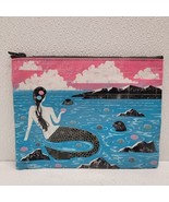 Blue Q Zipper Pouch Bag Mermaid Beach Ocean Seals 7&quot; x 9&quot; Recycled Material - $14.75