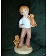 Vintage AVON ((Best Friends)) Porcelain Figurine Boy w Dogs 1981 - $17.99