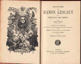 Abbe Prevost Manon Lescaut Antique Book Novel Illustrated - £116.55 GBP